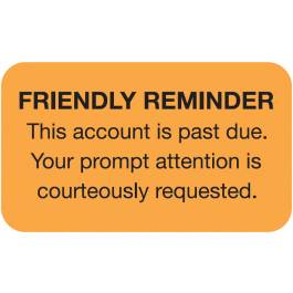 Friendly Reminder Account Past Due Labels | 1 x 1.5