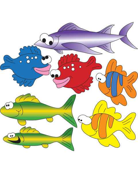 Clinton Wall Sticker - School of Fish (Left Facing)