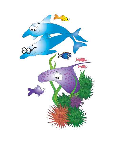 Clinton 08-CC Sea Life Wall Sticker