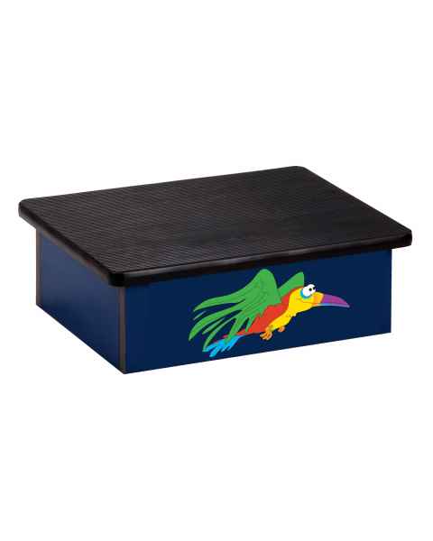 Clinton Pediatric Laminate Step Stool - Rainforest Parrot Graphic on Blue