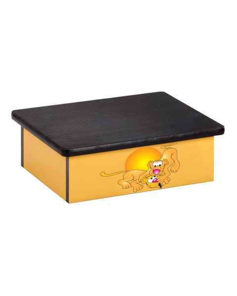 Clinton Pediatric Laminate Step Stool - Serengeti Lion Cubs Graphic on Yellow