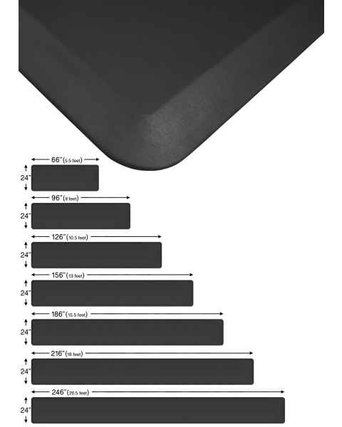 NewLife Eco-Pro Continuous Comfort Anti-Fatigue Floor Mats 24" Wide Black