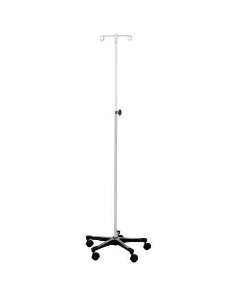 Blickman Model 1315 2-Hook Chrome IV Stand with 5-Leg & Tru-Loc Friction Knob Height Adjustable 52.5"-93.5"