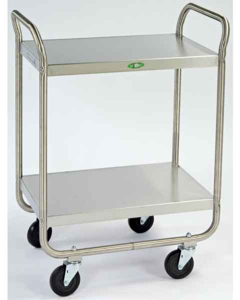 Lakeside Stainless Steel Tubular Utility Cart - 2 Shelves - Medium Duty 500 lbs Capacity