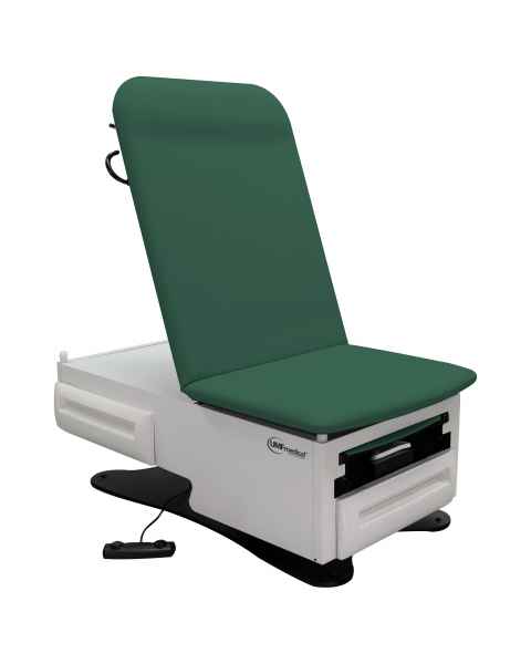 FusionONE Power Hi-Lo Manual Back Exam Chair with Foot Control - Deep Forest