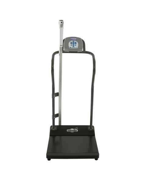 3001-AMHR Series Health o Meter Antimicrobial Digital Platform Scale with Handrail, Mechanical Height Rod