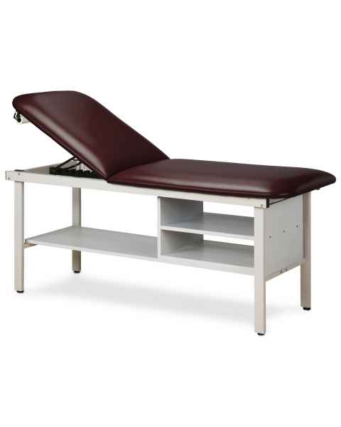 Clinton Model 3030 Alpha Series Treatment Table with Adjustable Backrest & Shelving