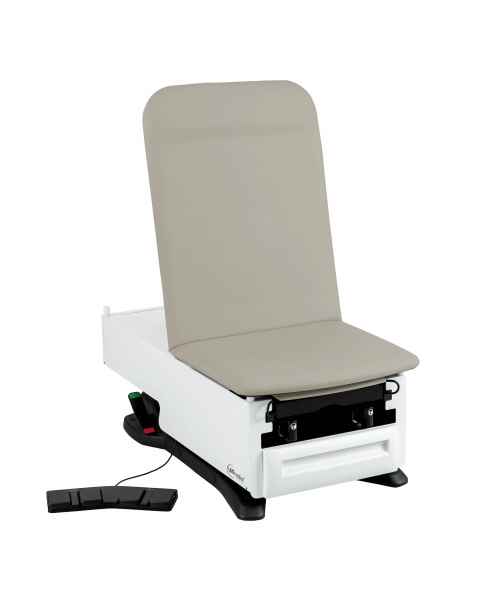 Model 3503-500-300WS FusionONE+ ProGlide Power Hi-Lo Power Backrest Exam Table with WheelBase System, Foot Control, Stirrups, Drawer Warmer, Pelvic Tilt & Electrical Receptacle - Warm Sand