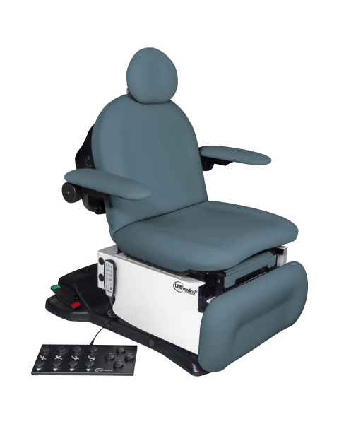 UMF Medical 5016-650-300 Proglide5016 Podiatry/Wound Care Procedure Chair with Wheelbase System, Programmable Hand and Foot Controls - Lakeside Blue