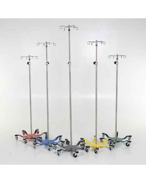Chrome IV Pole with 6-Leg Color Coded Spider Base