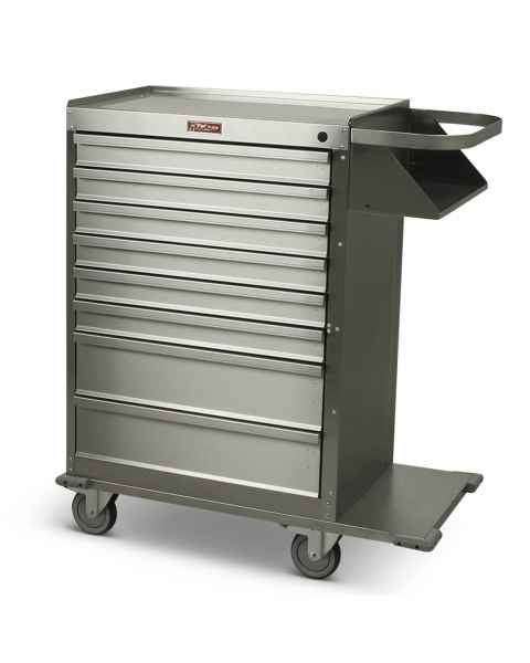 Harloff Model 6020 Stainless Steel Eight Drawer Cast Cart - Standard Package
