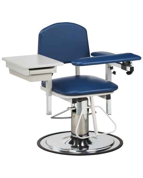 Clinton H Series Padded Blood Drawing Chair with Padded Flip Arm and Drawer