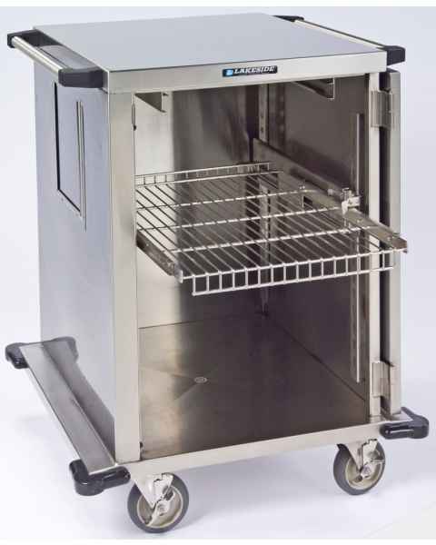 Lakeside One Door Stainless Steel Case Carts - 18" Width Wire Shelf