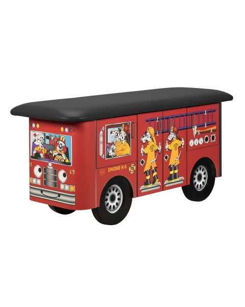 Clinton Model 7030 Fun Series Pediatric Treatment Table - Engine K-9 with Dalmatian Firefighters (Door Side View)