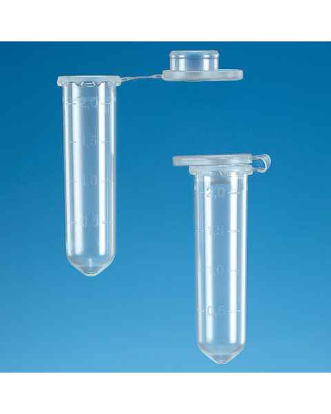 BrandTech BRAND 2mL Non-Sterile Disposable Microcentrifuge Tubes with Lids - Clear