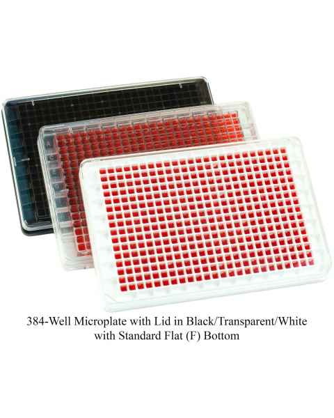 BrandTech BRANDplates 384-Well Plate cellGrade Polystyrene Sterile with Lids F-Bottom