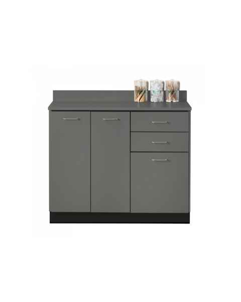 Clinton 8042 Classic Laminate 42" Wide Base Cabinet with 3 Doors and 2 Drawers, Slate Gray