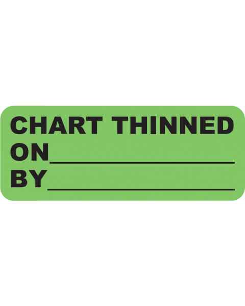 CHART THINNED Label - Size 2 1/4"W x 7/8"H