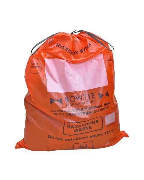 MTC Bio A8003R BowTie™ Biohazard Bags with Drawstring 33" L × 41" H