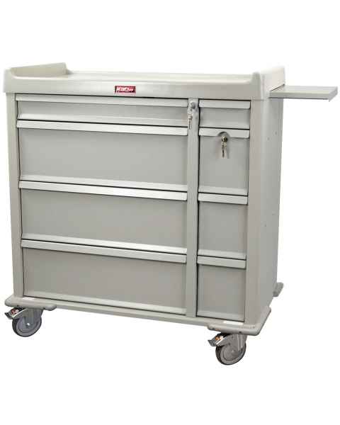 Harloff OptimAL Line Aluminum 600 Punch Card Medication Cart with Key Locks, Single Wide Narcotics Drawer, Specialty Package