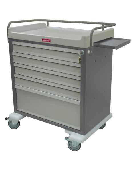 Harloff AL64MDBIN OptimAL Line Aluminum 64 Bin Multi-Dose Medication Cart with Key Lock