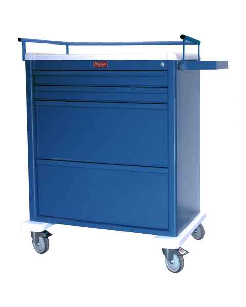 Harloff AL8W10K4DSP Aluminum Universal Line DISPILL® Compatible Medication Cart with Key Lock