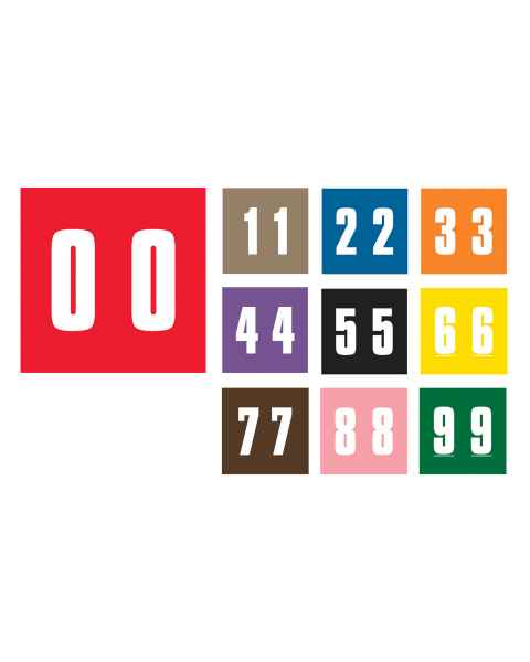 AMES L-A-00178RL Match AMNP Series Numeric Color Code Roll Labels - 1 7/8"H x 1 7/8"W