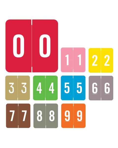 Barkley FNDBM-S Match BENM Series Numeric Color Code Roll Labels - 1 1/2"H x 1 1/2"W
