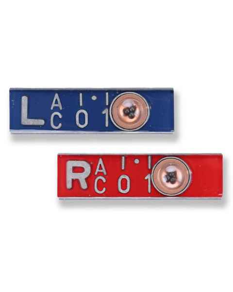 AC Wellman DERP01-H Digital Embedded Aluminum 1cm Ruler Positioner - 5/8" R & L Set with 1-3 Initials, Horizontal