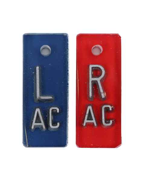 AC Wellman EAOP02 Oncology Embedded Aluminum Marker - 3/4" L & R with Two Initials