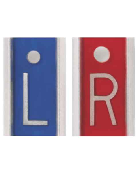 Embedded Aluminum Markers - 5/8" L & R - Lead-Free No Initials