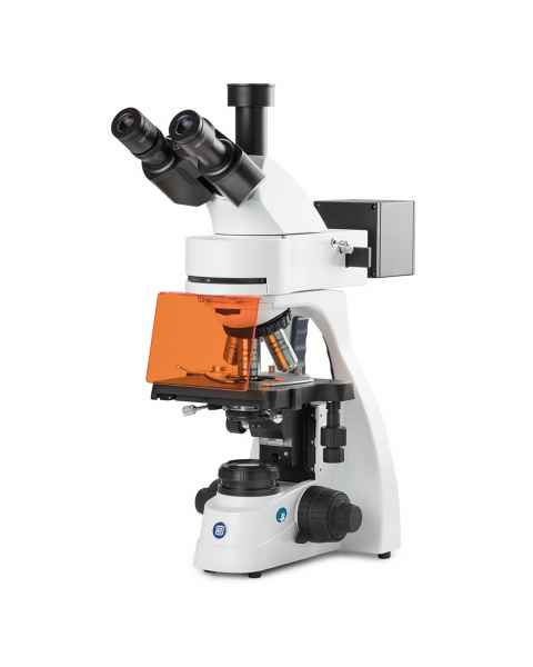 Globe Scientific EBS-3153-PLFI bScope Trinocular Compound Microscope for LED Fluorescence, HWF 10x/22mm Eyepieces, Quintuple Nosepiece with Plan Fluarex PLFi