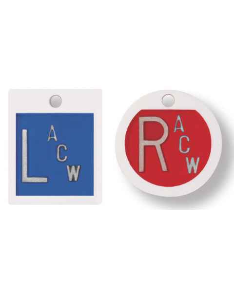 Embedded Plastic Markers - 5/8" Square "L" and Round "R" Lead-Free 1 to 3 Initials