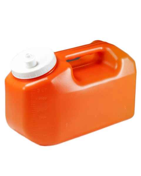 24 Hour Urine Collection Container - 3 Liter with Screwcap and Snap Pour Spout