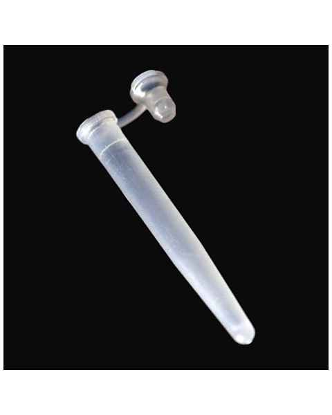 6mm x 44mm (500uL) Microcentrifuge Tube - Polyethylene (PE) - With Attached Plug Cap - Natural