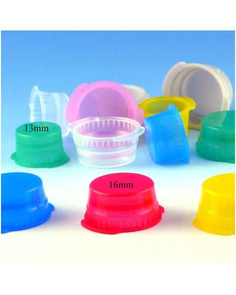 16mm Snap Caps for Vacuum and Test Tubes - Polyethylene