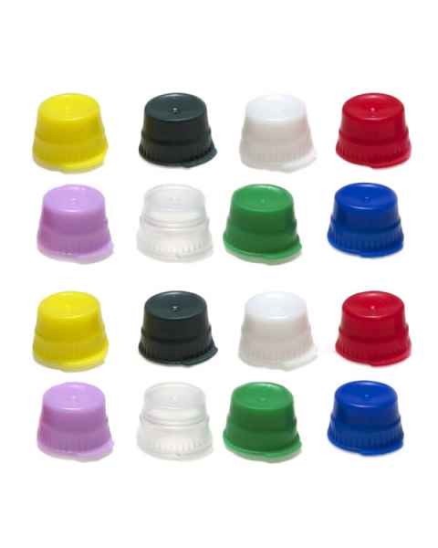 13mm Snap Caps for 13mm Glass and Evacuated Tubes and 12mm Plastic Test Tubes - Polyethylene - Single Thumb Tab