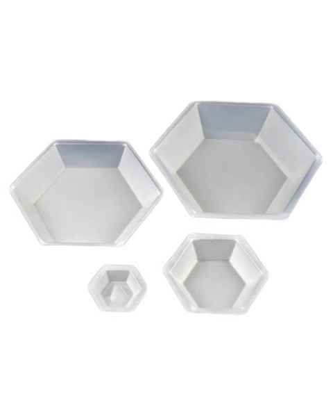 Plastic Hexagonal Antistatic Weighing Dishes - Polystyrene