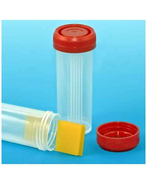 Polypropylene Slide Mailer for 4 Microscope Slides - With Red Screw Cap
