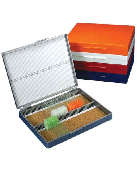 Slide Storage Box for 100 Microscope Slides - Cork Lined