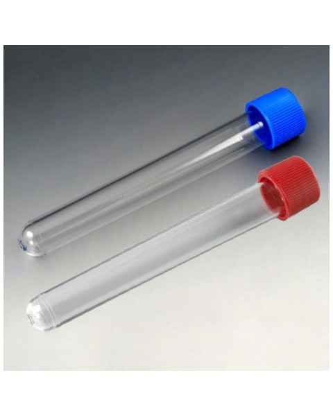 16mm x 120mm (15mL) Test Tubes with Screw Caps - Polystyrene