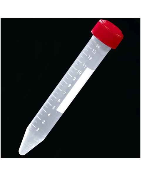 15mL Centrifuge Tubes with Red Screw Caps - Polypropylene