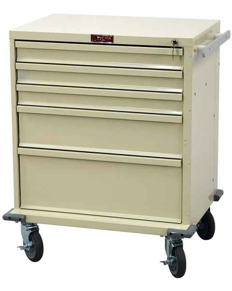 Harloff V24-5K V-Series Treatment and Procedure Cart Five Drawer with Key Lock