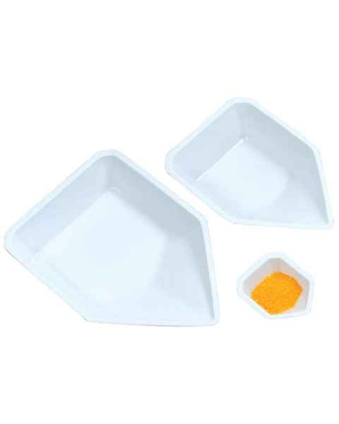 Pour-Boat Weighing Dishes - White