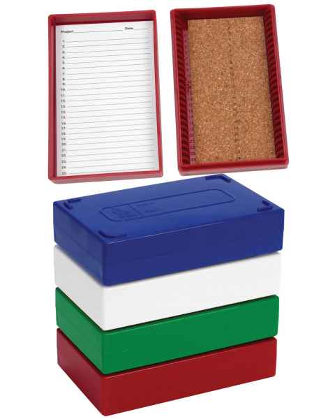 25-Place Cork-Lined Microscope Slide Boxes