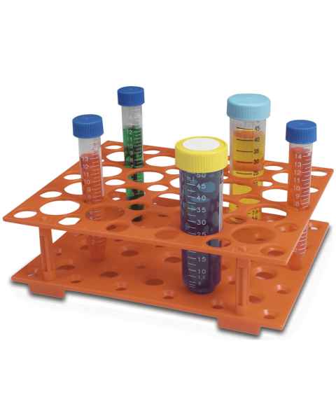 Snap-Together Conical Tube Rack For 15 and 50 mL Tubes - Orange