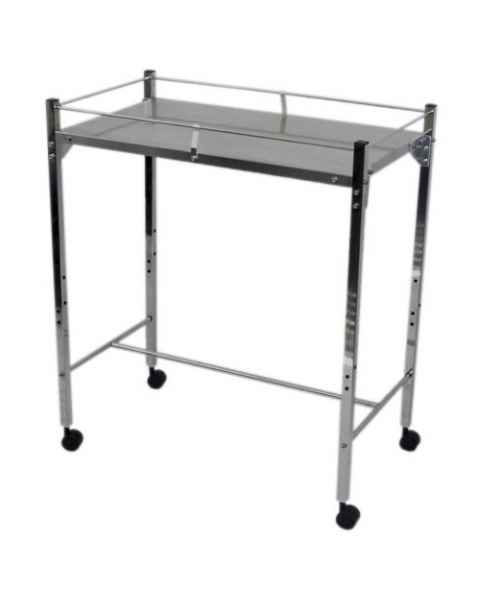 MRI Non-Magnetic Utility Table with Top Shelf & GuardRails