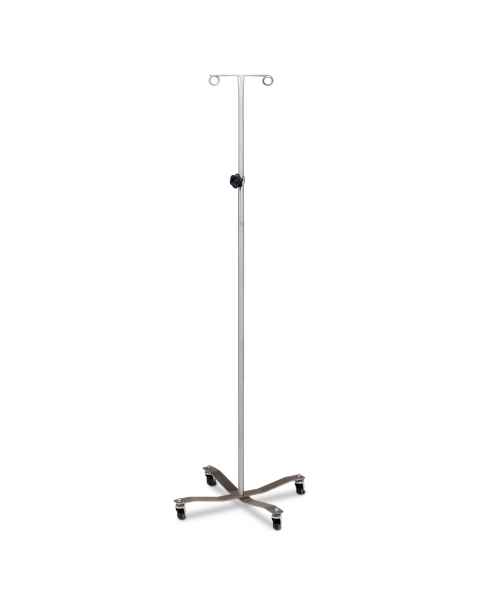 Clinton Model IVS-31 Economy Stainless Steel IV Pole With Welded 2-Hook Top