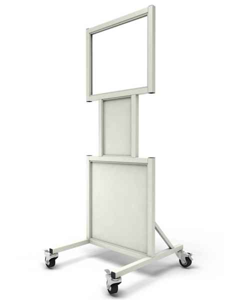 Phillips Safety LB-2024-N Mobile Lead Barrier with Cutouts and Glass Window Size 20" H x 24" W