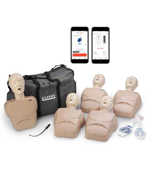 LF06102A CPR Prompt Plus Powered by Heartisense Training and Practice Adult/Child Manikin - 5-Pack, Tan (iPhone NOT INCLUDED)